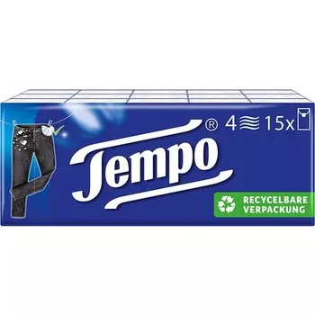 Классические носовые платки 4-слойные бумажные полотенца проверенного качества 15x10 полотенца 150 полотенец Tempo