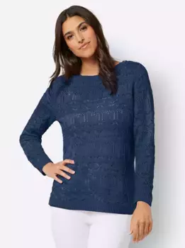 Классические основы Свитер Ajour "Свитер Ajour" Classic Basics, джинсовый