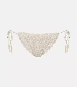Классические плавки бикини из хлопка, связанные крючком. Anna Kosturova, бежевый