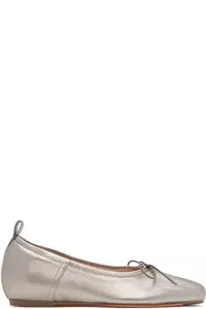 Классические плиссированные балетки серебристого цвета Simone Rocha