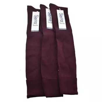 Классические плоские вязанные гольфы из непрозрачного нейлона, упаковка из 3 пар WEAR SIERRA, цвет Dk Maroon