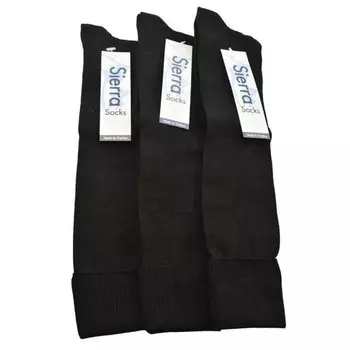 Классические плоские вязанные гольфы из непрозрачного нейлона, упаковка из 3 пар WEAR SIERRA, черный