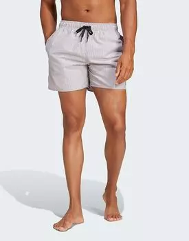 Классические полосатые шорты для плавания adidas Performance, короткие, синего цвета