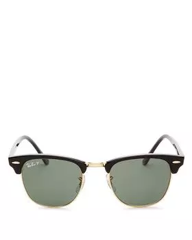 Классические поляризованные солнцезащитные очки Clubmaster, 51 мм Ray-Ban