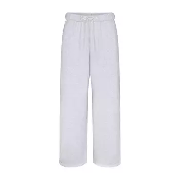 Классические прямые брюки SKIMS Cotton Fleece, цвет Light Heather Grey