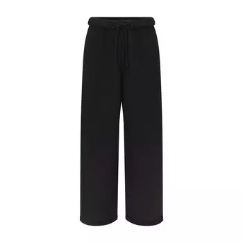 Классические прямые брюки SKIMS Cotton Fleece, цвет Onyx