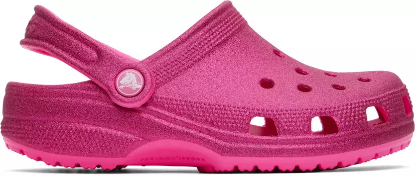Классические розовые блестящие сабо Crocs