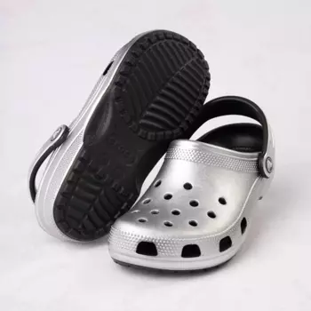 Классические сабо Crocs Metallic, серебрянный