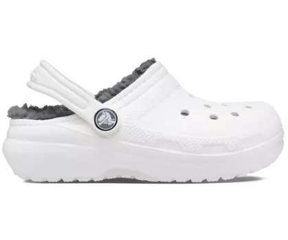 Классические сабо на подкладке Crocs для малышей, цвет White / Grey