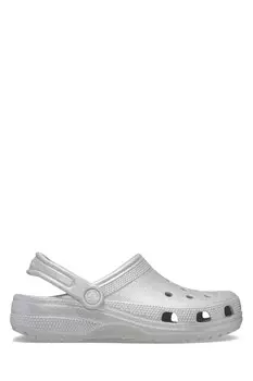 Классические сабо с блестящим покрытием Crocs, серый