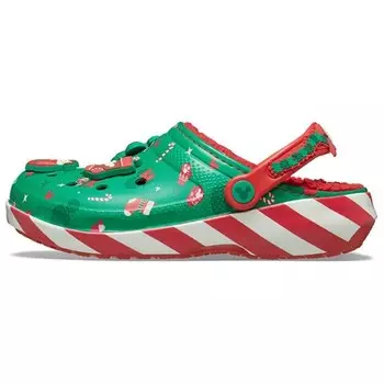 Классические сабо с подкладкой Disney Mickey Mouse Holiday Crocs, цвет Green/Red/White
