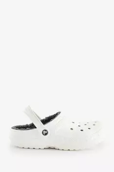 Классические сабо с пушистой подкладкой Crocs, белый