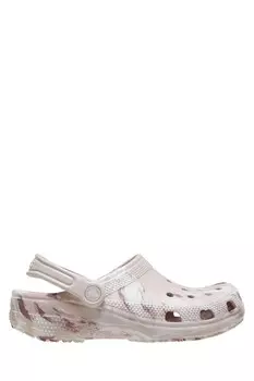 Классические сабо унисекс с мраморным узором Crocs, розовый