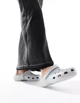 Классические серебряные блестящие сабо Crocs