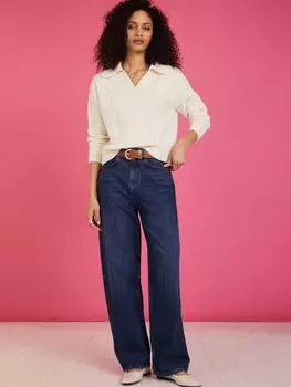 Классические широкие джинсы Baukjen из органического хлопка, цвет индиго