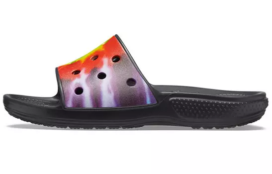 Классические шлепанцы Clog унисекс черный/цветной Crocs