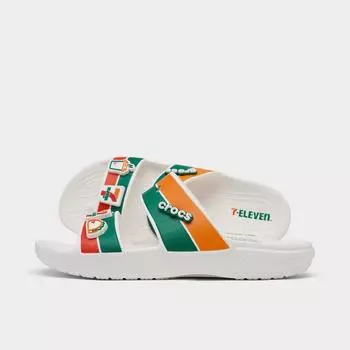 Классические шлепанцы Crocs x 7Eleven с двумя ремешками, белый