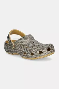 Классические шлепанцы из твида Crocs, бежевый