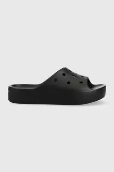 Классические шлепанцы на платформе Crocs, черный
