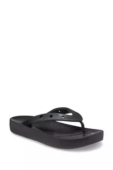 Классические шлепанцы на платформе Crocs, черный