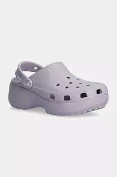 Классические шлепанцы на платформе Crocs Clog W, серый