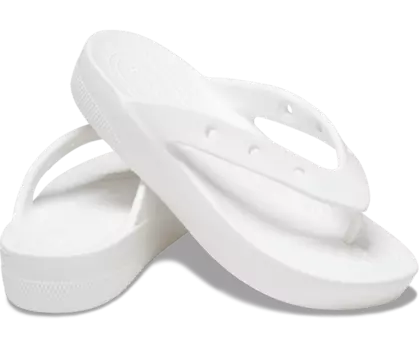 Классические шлепанцы на платформе Crocs женские, цвет White