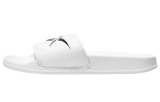 Шлепанцы и сланцы Reebok Classic Slide Soft Sole Cozy Flat Heel Sports Slippers White Black