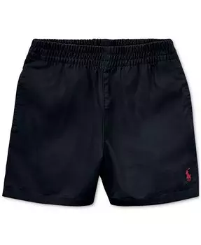 Классические шорты без застежки из твила для маленьких мальчиков Polo Ralph Lauren, синий
