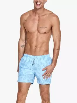 Классические шорты для плавания с принтом листьев Panos Emporio, синий