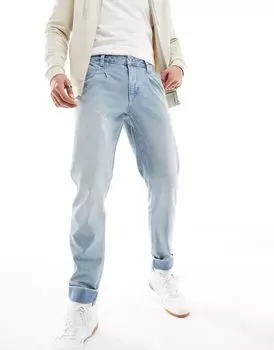 Классические синие джинсы из неэластичной ткани с манжетами ASOS
