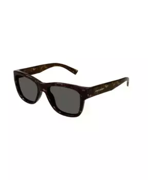 Классические солнцезащитные очки Havana с серыми линзами Saint Laurent, коричневый