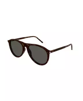 Классические солнцезащитные очки Havana с серыми линзами Saint Laurent, коричневый