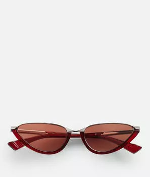 Классические солнцезащитные очки «кошачий глаз» Bottega Veneta, красный/коричневый