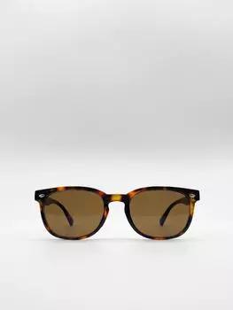 Классические солнцезащитные очки Wayfarer SVNX, коричневый