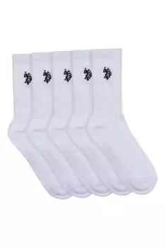 Классические спортивные носки 5 пар U.S. Polo Assn, белый