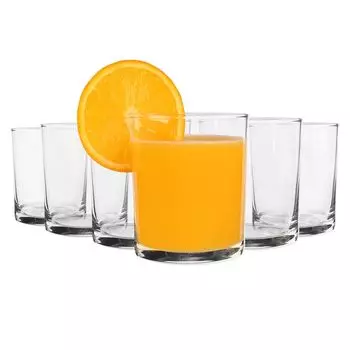 Классические стаканы для виски Argon Ta — современный подарочный короткий стакан для виски, воды и сока — прозрачный — упаковка из 6 шт