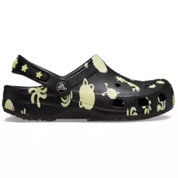 Классические светящиеся космические сабо T Crocs Детские сабо, чёрный