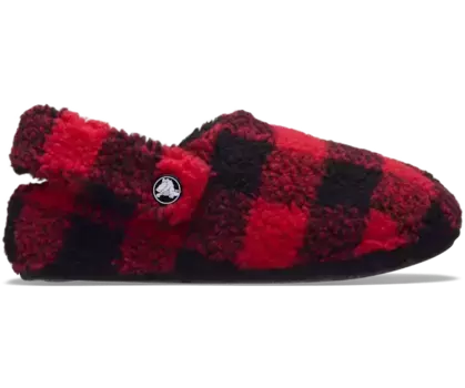Классические тапочки Cozzzy в клетку Buffalo для малышей Crocs, цвет Varsity Red / Black