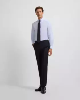 Классические темно-синие мужские брюки в елочку Silbon, синий