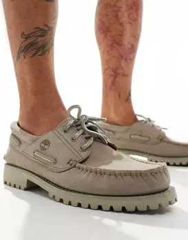Классические топсайдеры 3 пары Timberland Authentic с тройными люверсами бежевого цвета