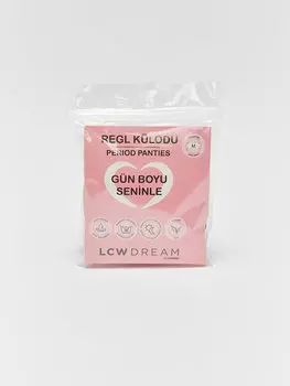 Классические трусики для поддержки менструального цикла с кружевной отделкой LCW DREAM, кожа розовая
