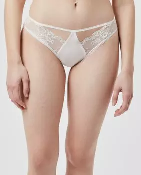 Классические трусики из кружевного полотна с разрезом спереди Gisela, белый