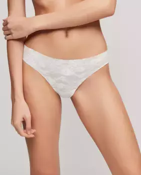 Классические трусики из кружевной ткани, вырезанные лазером Gisela, белый