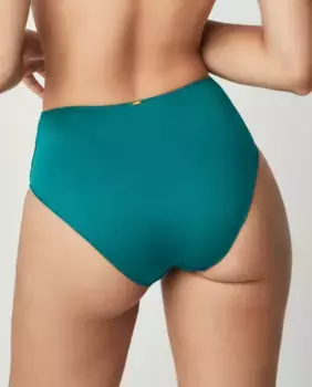 Классические трусики с высокой талией и цветочным кружевом Selmark, темно-зеленый