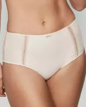 Классические трусики с высокой талией и внутренним тюлем-утяжкой Selmark, цвет Maquillaje