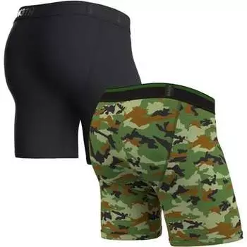 Классические трусы-боксеры с принтом, упаковка из 2 шт. мужские BN3TH, цвет Pine/Camo Green