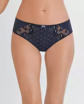 Классические трусы с вышивкой в горошек Felina, темно-синий