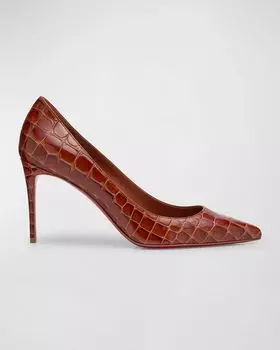 Классические туфли Kate Croco с красной подошвой Christian Louboutin, цвет Brown