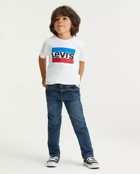 Классические узкие брюки для мальчика темно-синего цвета Levi's, темно-синий
