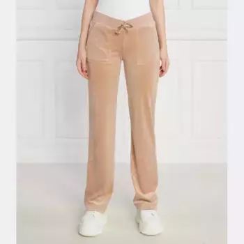 Классические велюровые брюки Del Ray с карманами золотого цвета, спортивные штаны стандартного кроя Juicy Couture, бежевый